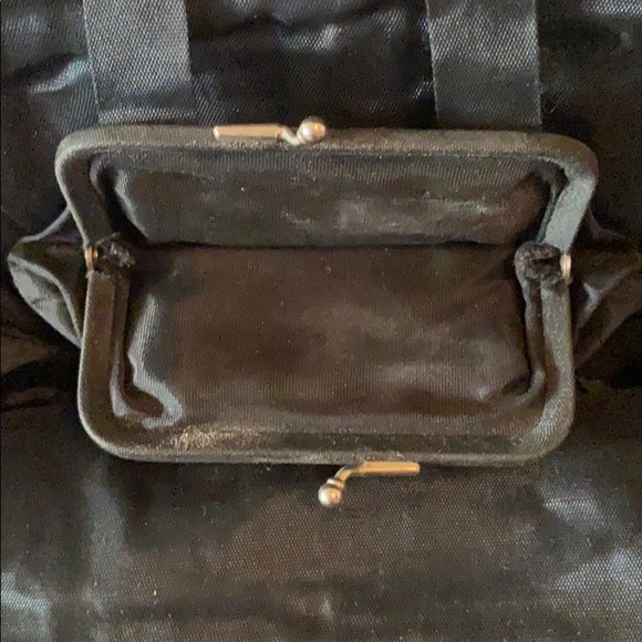 Vintage 1950s Black Velvet Hobo with Coin Purse - Picture 6 of 7